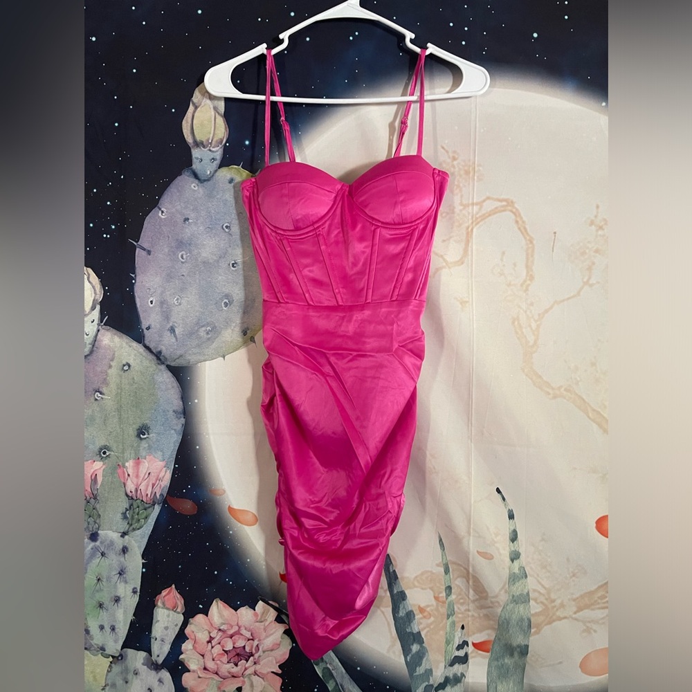 Hot pink sexy tight dress. Brand is SHEIN. Size- Xs